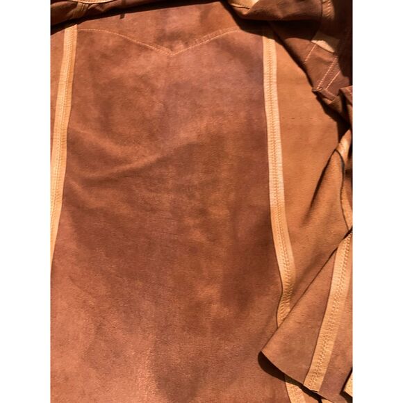 Fini C'est leather shirt perl sap mochamuse brown classic western casual women S - Picture 4 of 7